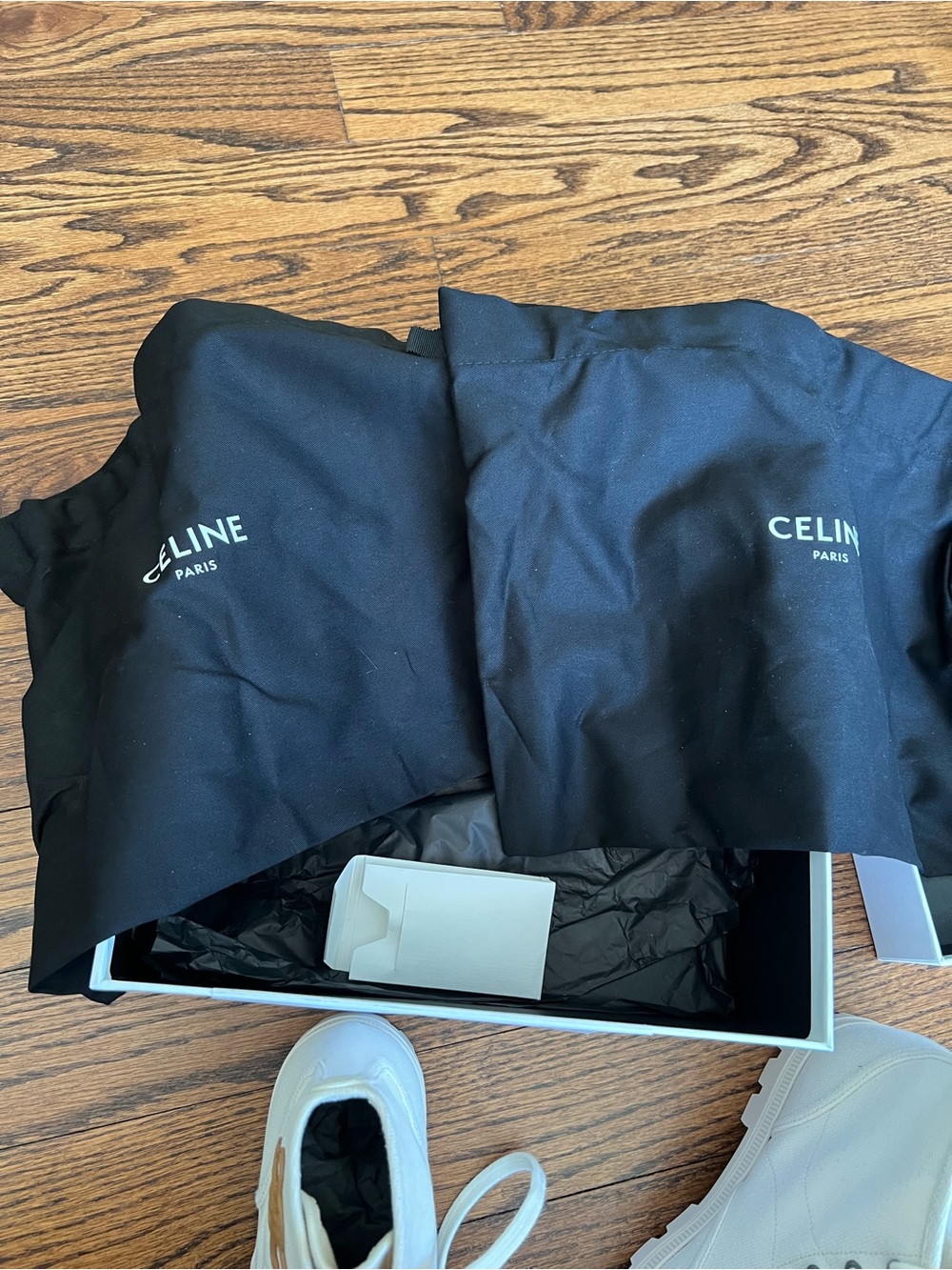 Celine Cream Canvas Lace-Up Boot with Tan Triomphe logo - Picture 10 of 11